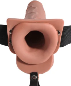 Fetish Fantasy Series - 7,5" Hollow Squirting Strap-on with Balls natural