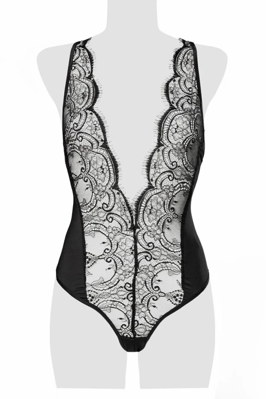 Grey Velvet - Body aus zarter Spitze schwarz 15305
