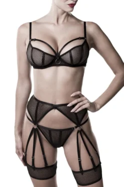 Grey Velvet - Dessous Set aus Netzmaterial
