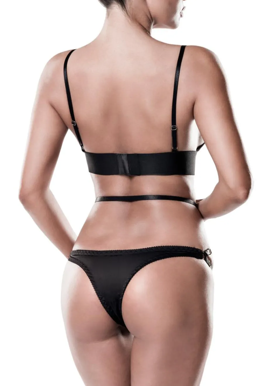 Grey Velvet - Erotisches Dessous Set schwarz 20012