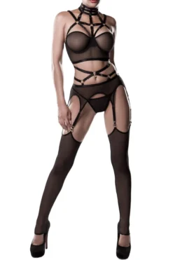 Grey Velvet - Harness Set schwarz 20000