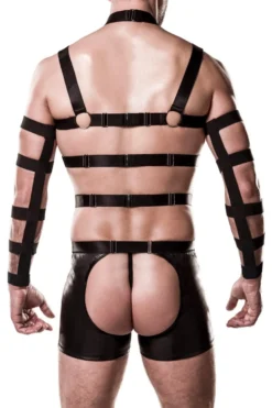 Grey Velvet - Herren Harness Set mit weichen Gummibändern