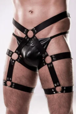 Grey Velvet - Herren Harness-Set mit String