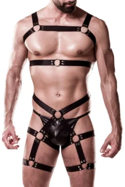 Grey Velvet - Herren Harness-Set mit String