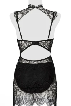 Grey Velvet - Spitzen Negligé schwarz 15310