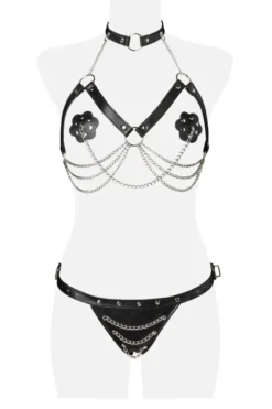 Grey Velvet-3-teiliges Erotikset 15139 schwarz