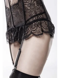 Grey Velvet - 2-teiliges Lingerie-Corsagen-Set schwarz