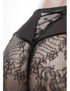 Grey Velvet - 2-teiliges Spitzencami-Set schwarz