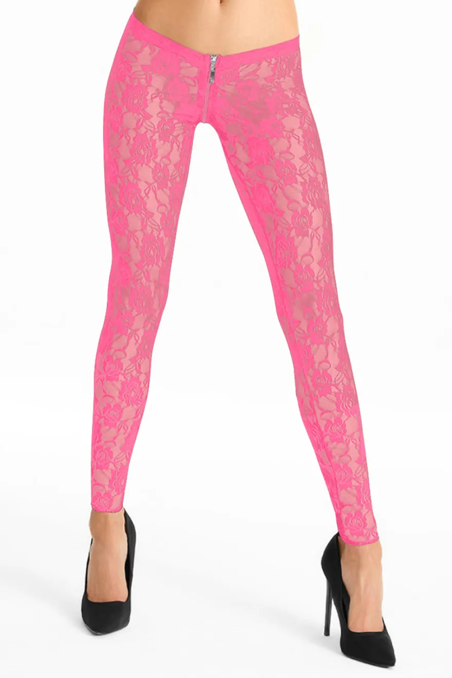 7Heaven - Leggings aus Spitze in Pink