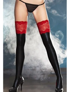 7Heaven - Straps-Strümpfe A0199 7H698944M schwarz/rot