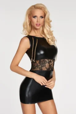 7Heaven - Wetlook-Kleid Iquitos 7H601614M schwarz