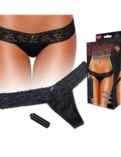 Hustler Lingerie - Spitzen-Höschen mit Vibrobullet - schwarz