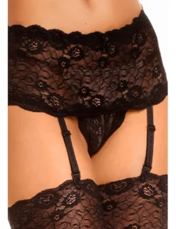 Legg Story - Shorty Strumpfhalter + Strümpfe Paris LS700168M schwarz