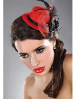 LivCo Corsetti - Mini Top Hut LC 12024 Model 17 rot/schwarz