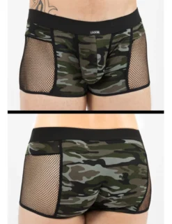 LOOK ME - Boxer Short Military 58-67 LM58-67CAM schwarz/grün