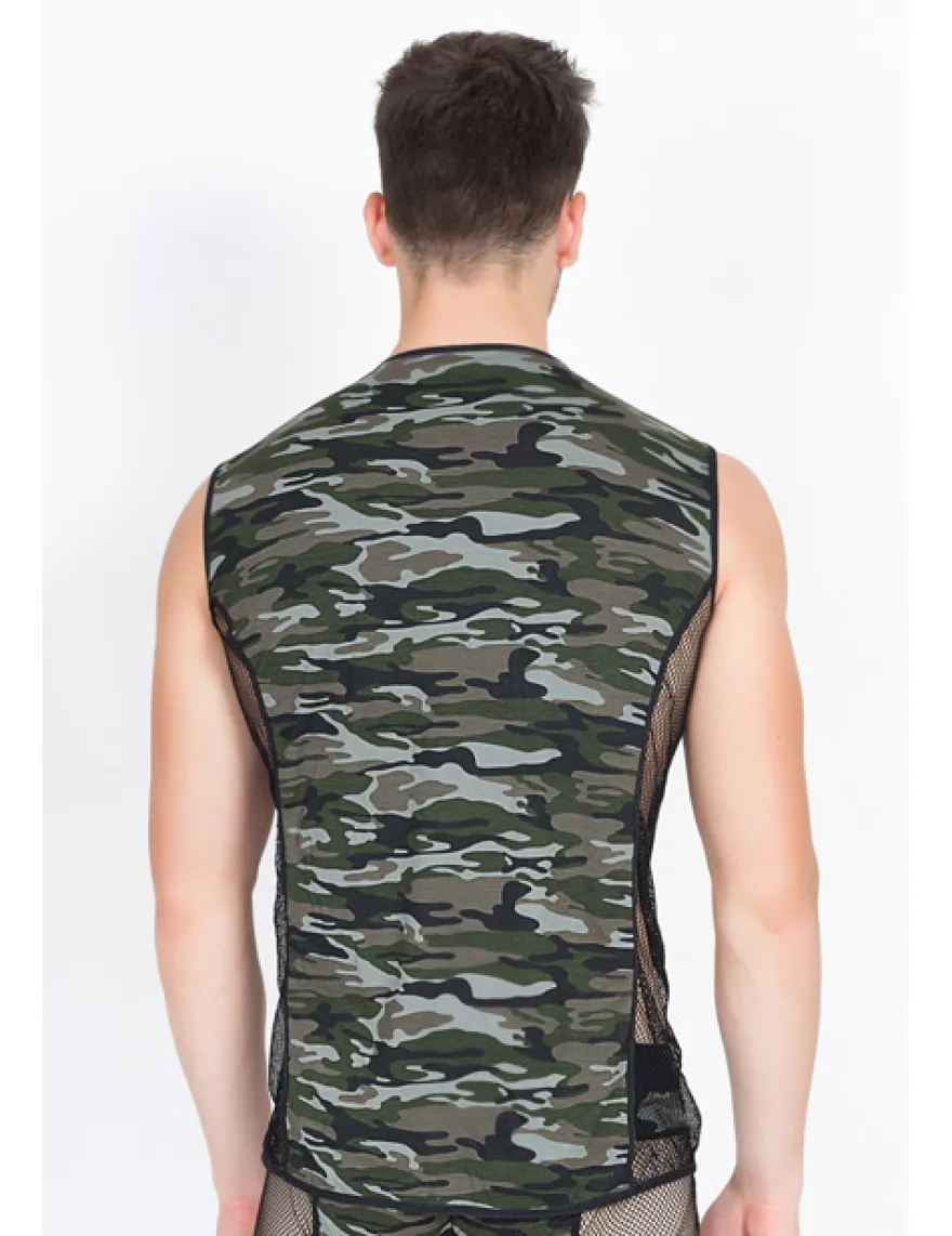 LOOK ME - V-Shirt Military in camouflage