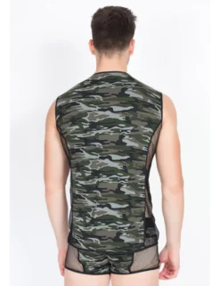 LOOK ME - V-Shirt Military in camouflage
