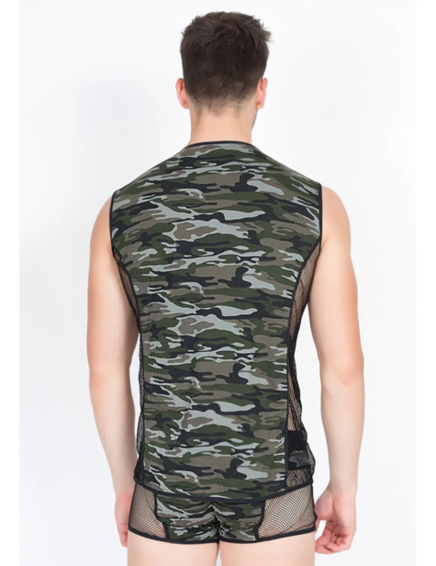 LOOK ME - V-Shirt Military in camouflage