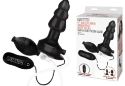 LUX FETISH-4” Inflatable Vibrating Butt Plug with Suction Base