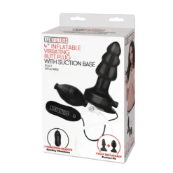 LUX FETISH-4” Inflatable Vibrating Butt Plug with Suction Base