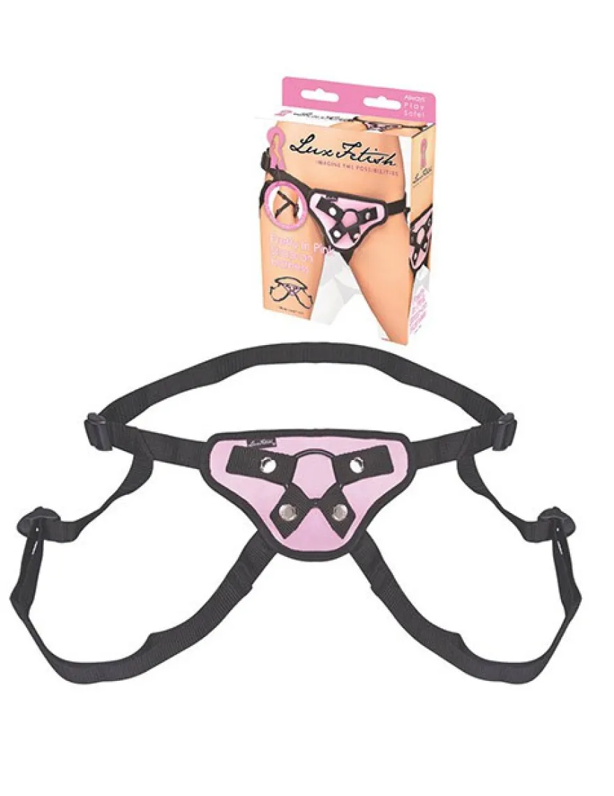 Lux Fetish - Pretty In Pink Strap-On Harness