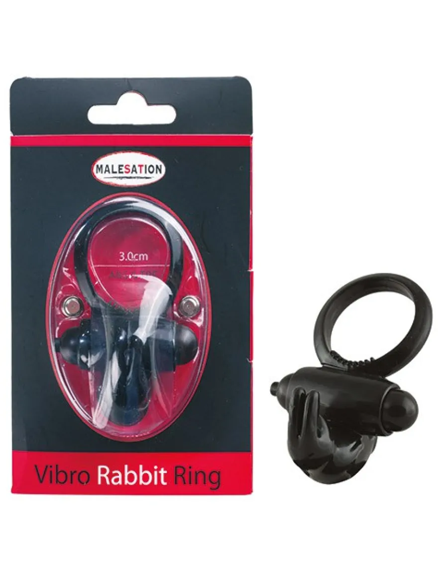Malesation - Vibro-Rabbit-Ring schwarz Penisring