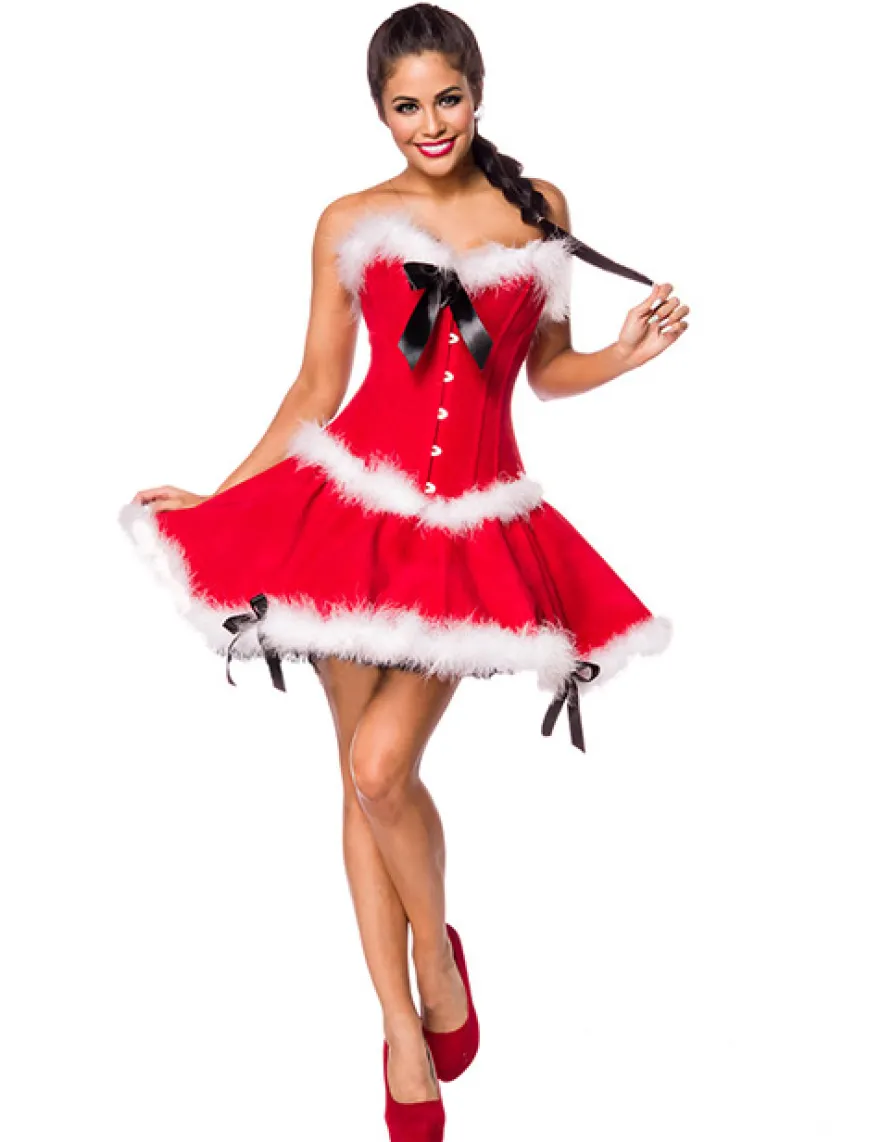 Mask Paradise - Miss Santa Komplettset rot/weiß