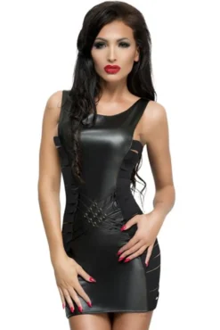 MeSeduce - Wetlook Kleid Lea schwarz