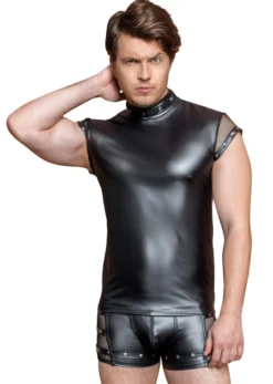 Nek - Mattlook Shirt aus Netzärmeln und Halsfessel