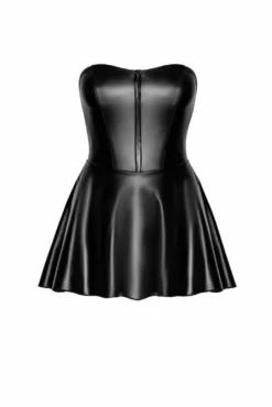 Noir Handmade - Ausgestelltes Wetlook Kleid