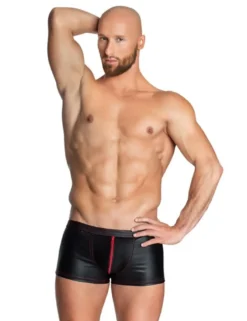 Noir Handmade - Boxershorts mit roten Nähten und Reißverschluss