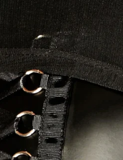 Noir Handmade - Corsagen-Top - Powerwetlook und zarter Tüll
