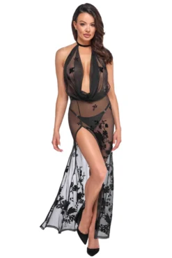Noir Handmade - Elegantes Maxikleid aus Netzstoff