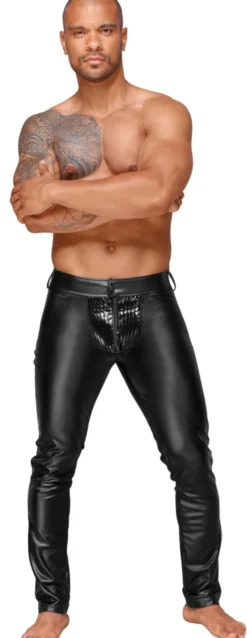 Noir Handmade - Lange Herren Hose im Powerwetlook