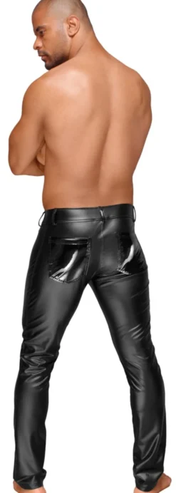 Noir Handmade - Lange Herren Hose im Powerwetlook
