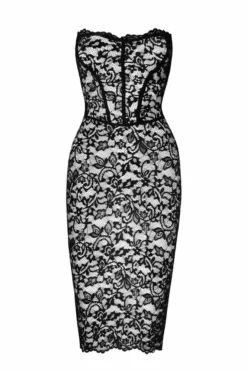 Noir Handmade - Midi Corsagenkleid aus Spitze
