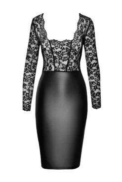 Noir Handmade - Midikleid aus Spitze und Wetlook