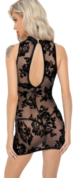 Noir Handmade - Mini-Kleid aus feinem Tüll mit floralem Muster