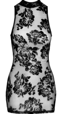 Noir Handmade - Mini-Kleid aus feinem Tüll mit floralem Muster