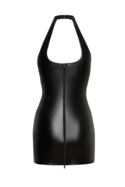 Noir Handmade - Minikleid im Wetlook mit Schnürung