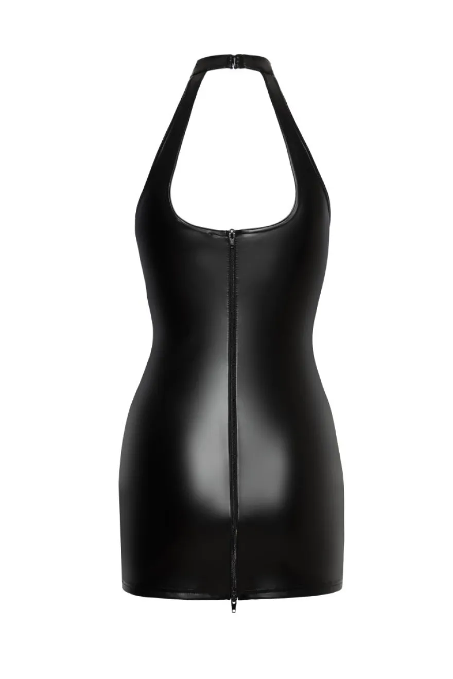 Noir Handmade - Minikleid im Wetlook mit Schnürung