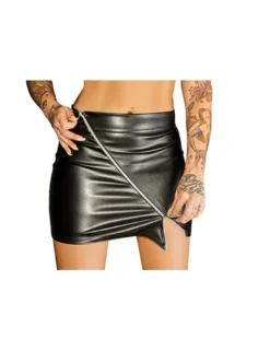 Noir Handmade - Minirock aus EcoLeather mit 2-Wege-Zipper