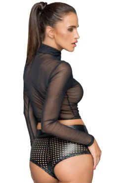 Noir Handmade - MissBeHaved Collection - Tüll Oberteil mit Reißverschluss F220 schwarz