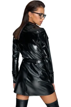 Noir Handmade - MissBehaved Collection - Wetlook Trenchcoat in schwarz
