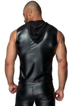 Noir Handmade-MissBehaved Collection-Kapuzenshirt mit Zwei-Wege Zipper H062 schwarz