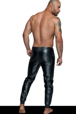 Noir Handmade - MissBehaved Collection-Treggings aus Powerwetlook H063 schwarz