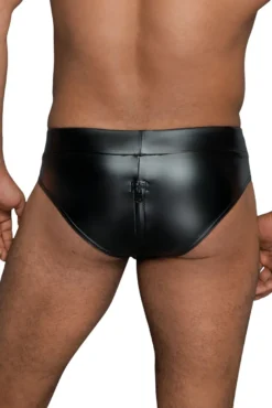 Noir Handmade-MissBehaved Collection-Shorts mit durchgehendem Reißverschluss H065 schwarz