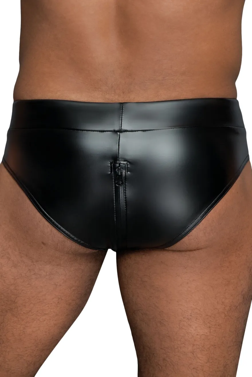 Noir Handmade-MissBehaved Collection-Shorts mit durchgehendem Reißverschluss H065 schwarz