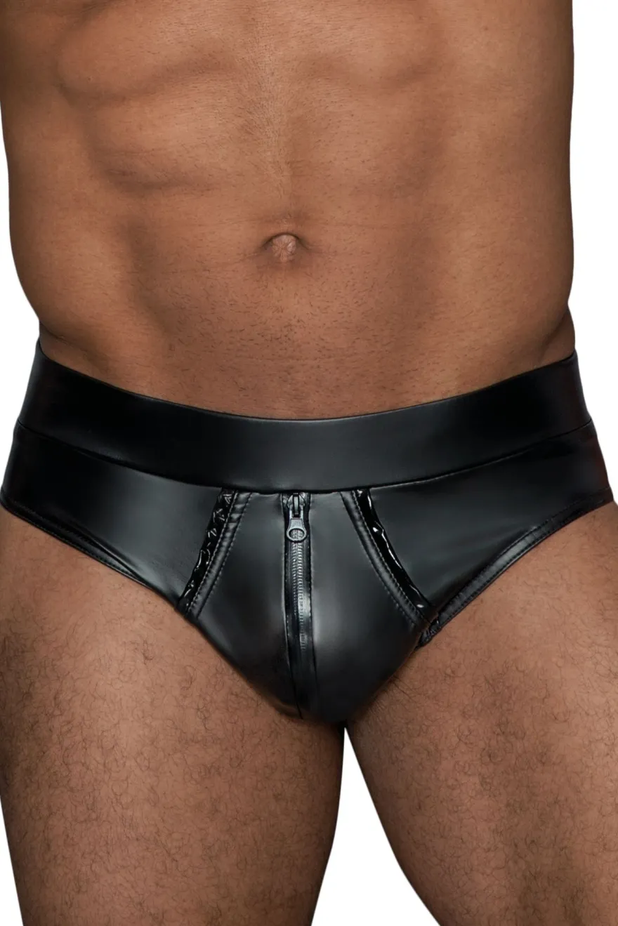 Noir Handmade-MissBehaved Collection-Shorts mit durchgehendem Reißverschluss H065 schwarz
