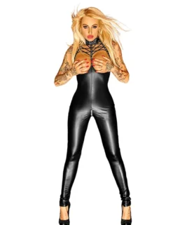 Noir Handmade - Overall aus Powerwetlook 2-Wege-Zipper im Schritt